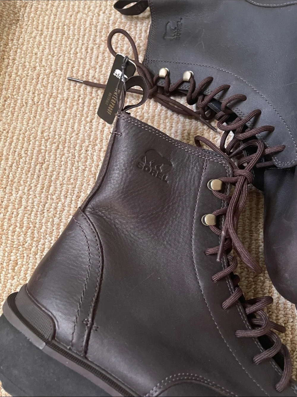 Sorel Men's Dark Brown Leather Lace-Up Ankle Boots